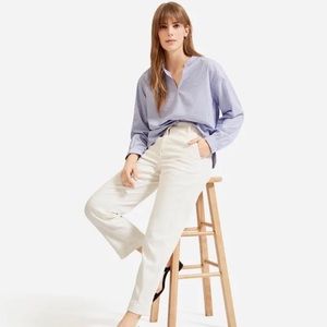 Everlane Corduroy Straight Leg Crop Pant in Bone